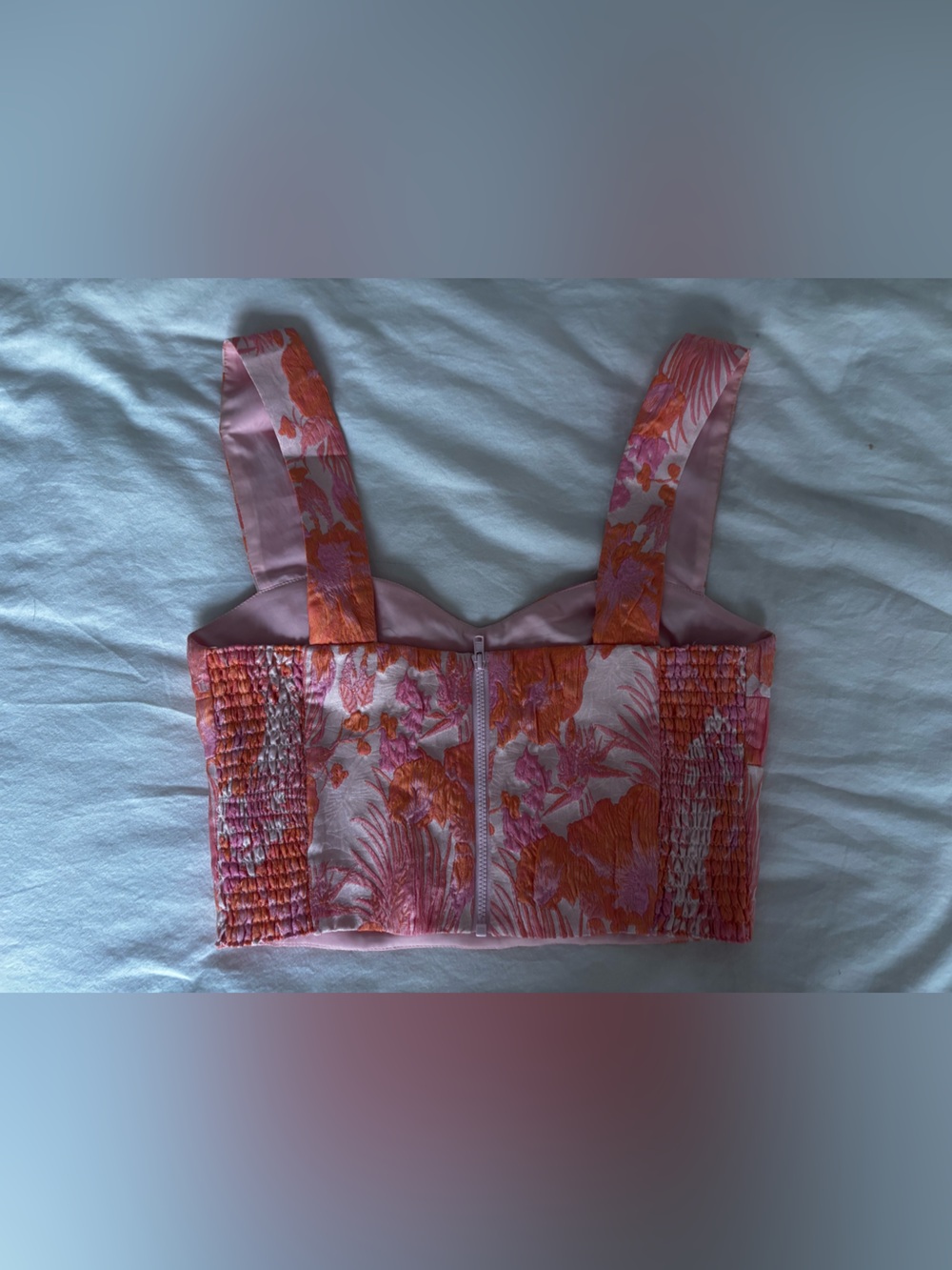 Amanda Uprichard Pink and Orange Floral Tank Top Set xs short/small top - Picture 8 of 11